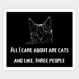 All i care about are cats and like, three people Sticker